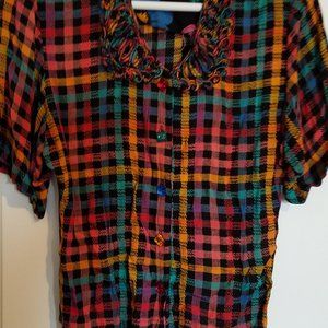 A unique blouse by a world-famous designer  Carole Little.